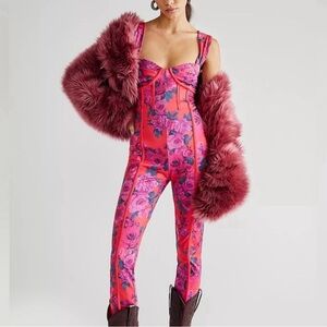 NWOT - Free People Floral Jumpsuit - Size Large